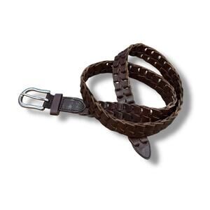 Vintage Brown Braided Loop Leather Belt